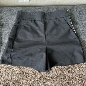 Zara side zip high waisted black shorts